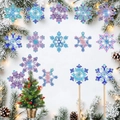 DIY Weihnachten Diamant-Malerei-Set mit Stäben für Garten- und Blumentopfdekoration - ZSB-16 (Aurora Farbe Schneeflocke)