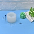 Moule à gâteau en silicone blanc avec texture cylindrique 4.5x6.5cm pour pâtisseries - Style de Gâteau Fantaisie à Sommet en Spirale (2)