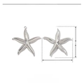 Dimensions techniques d'un pendentif étoile de mer en acier de 30mm avec poids - Grande Étoile de Mer d'Argent