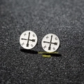 Orecchini a perno con bussola in acciaio inossidabile 10mm per l'avventura e lo stile travel - 443 Acciaio (Bussola)