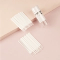 Disposable white micro applicators with transparent storage tube on pink platform - 100 Pcs/Bottle / White With Bottle