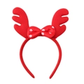 Christmas headband with red reindeer antlers and white polka dot ribbon bow decoration - 3# Bowknot Antlers
