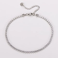 Silbernes Tennisarmband aus Edelstahl mit Zirkonia-Steinen und verstellbarer Kette - 3mm 23+5cm / Silber