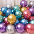 Assorted metallic latex balloons in gold silver and purple for festive party decorations - 12 Inch 2.8g Metallic Assorted Colors 50Pcs