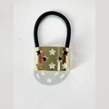 Punk style golden metal ponytail cuff with hollow star patterns and black elastic band - GA0962 Gold Hollow Star