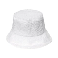 Cappello da pescatore in peluche bianco spesso e caldo per abbigliamento casual invernale - Bianco