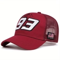 Racing style burgundy trucker hat with number 93 embroidery and GP Malaysia side patch - Burgundy
