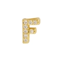 18k gold plated letter F pendant with micro-inlaid cubic zirconia stones - Letter F