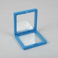 Sky blue PE film suspension jewelry display box for rings and necklaces in square shape - Blue; 7*7*2