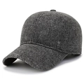 Dark grey woolen winter baseball cap for men featuring a metallic SJ side logo ornament - SJ Logo Style / Gray