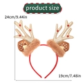 Christmas reindeer antler headband with sequins and bells, dimensions 24cm by 19cm - Champagne Reindeer Antler Headband