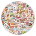 Assorted cute cat stickers in various lifestyle scenes for DIY laptop and phone decoration - Cat Daily Life-60Pcs