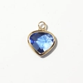 Royal blue heart-shaped birthstone pendant with faceted glass in a gold-plated setting - Gold-September