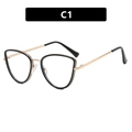 Cat-Eye Brillengestell in Schwarz und Gold mit Blaulichtfilter-Gläsern Modell C1 - Schwarz