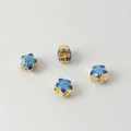 Blue cloisonne 5-petal flower spacer bead with 18K gold plating for jewelry making - 418# Star Spacer 8X7mm / 1 Piece