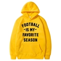 Bright yellow American football hooded sweatshirt with front kangaroo pocket in size medium - S / Tops / Bright Yellow