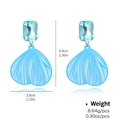 Blue hollow flower metal drop earrings with crystal stud and weight dimensions - Hollow Leaf Pendant Earrings