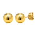 Orecchini a perno classici minimalisti in oro 18 carati con sfere tonde lucide - 8mm Lucido / Oro