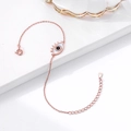 Elegante bracciale da donna in argento sterling S925 oro rosa con ciondolo malocchio - Oro rosa