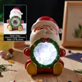 Santa Claus night light with natural crystal cave and festive warm LED lighting - Santa Claus with White Crystal / 12*8.5cm