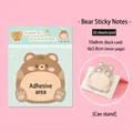 Standing bear cartoon sticky notes in brown, 20 sheets with 10x8cm card backing - Bear