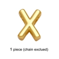 Polished gold-plated letter X pendant charm for DIY bracelets or necklaces - Letter X