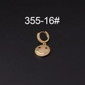 Gold plated huggie hoop earring with crystal micro-pave smiley face charm pendant - Micro Pave Smiley Style (355-16#)