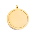 Polished golden spinning disc pendant made of stainless steel for DIY jewelry - Gold