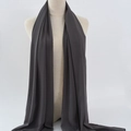Deep grey long chiffon scarf for women with lightweight matte translucent texture - 21