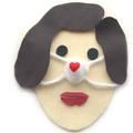Handmade white knitted nose warmer with red heart pattern for creative winter warmth - Universal Tied Size / Red Heart