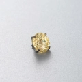 Titanium cartilage stud earring with a round faceted yellow zircon in a four-prong setting - Goose Yellow