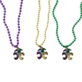Three-color sequin necklaces with fleur-de-lis pendants for carnival party outfits - Fleur-de-lis B Three-Color Necklace Set