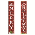 Détail des bannières de Noël à carreaux rouges et noirs avec texte Merry Christmas - Style à Carreaux Rouge et Noir (Christmas-03)