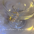 Golden olive leaf open ring with marquise zircons hanging on a glass rim - Adjustable Open / 22# J469 Gold
