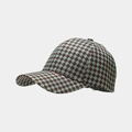 Détail de la casquette de baseball pied-de-poule avec texture tissée marron et menthe - Taille unique / Vert
