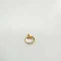 18K gold-plated cat-shaped pendant with white iridescent shell inlay in white background - Peace Lock - Gold (White Shell)