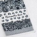 Adesivi per unghie 5D in pizzo nero floreale con motivi a cuore romantici - Stile Pizzo Nero (KX014)