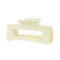 Matte cream rectangular hair claw clip with 10.5cm minimalist geometric design - Bulk Packaging / #1 Matte Creamy White