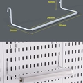 White metal pegboard paper towel holder accessory with size specifications - Multifunctional Paper Roll Holder - White
