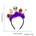 Cerchietto per Halloween con piume viola, zucca, fantasma e decorazioni a ragnatela - Cerchietto Zucca Diavolo con Piume Viola