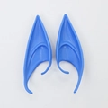 Cosplay elf ears in blue soft latex material for Halloween and costume parties - Long Style (OPP Bag) / Blue