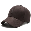 Minimalist dark brown cotton baseball cap with embroidered SPORT text for outdoor sports - Coffee