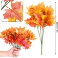 Künstlicher Ahornstrauß 29cm mit lebhaften Herbstfarben für die Heimdekoration - Kleiner Busch (29cm 7-Gabel)
