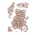 Waterproof henna tattoo sticker W-0741 with red-brown mandala lace floral patterns - Henna Mandala Flower Style (W-0741-S)