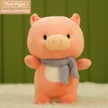 Soft pink plush pig toy with blue scarf for children, height approx 23cm - 23CM / Pink Pig