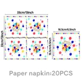 20PCS colorful balloon birthday paper napkins with Happy Birthday print and 33cm size - Graphic Napkins