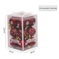 Set di 12 palline di Natale bordeaux con glitter e trame in una confezione regalo trasparente - 4cm (Confezione da 12) / Borgogna