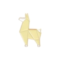 Minimalist geometric alpaca enamel pin badge in pale yellow and white with gold finish - Alpaca Style (XZ3467)
