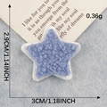 Blue chenille star patch with white borders for DIY crafts and clothing decor - Blue Star (Iron-on)