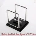 Newton's cradle balance balls with black square base and metal frame, size 14x11.5x13cm - Medium / Square Black Base